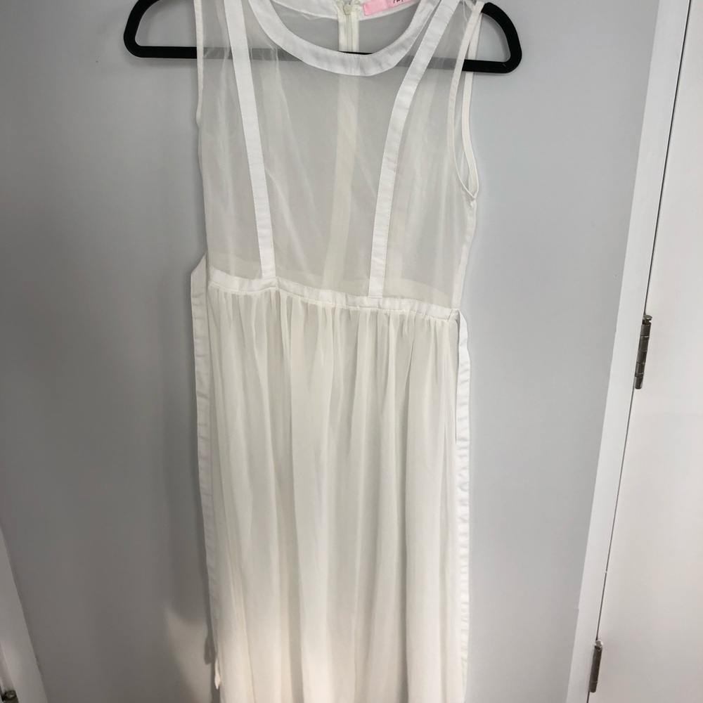 mesh over throw dress